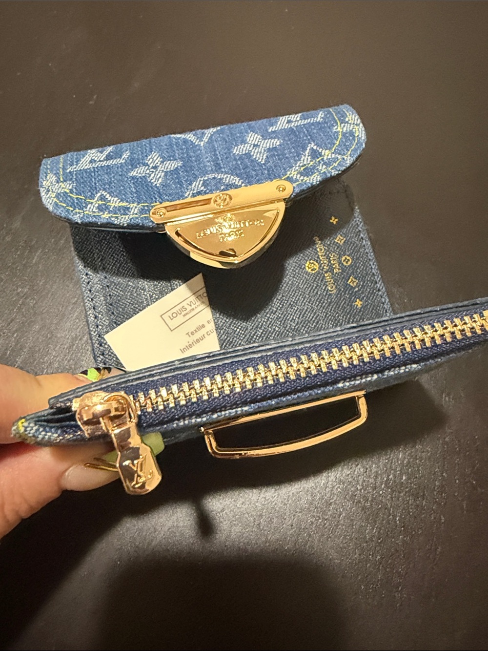 Denim Monogram Small Wallet with Gold Hardware Brand New! - Picture 7 of 9